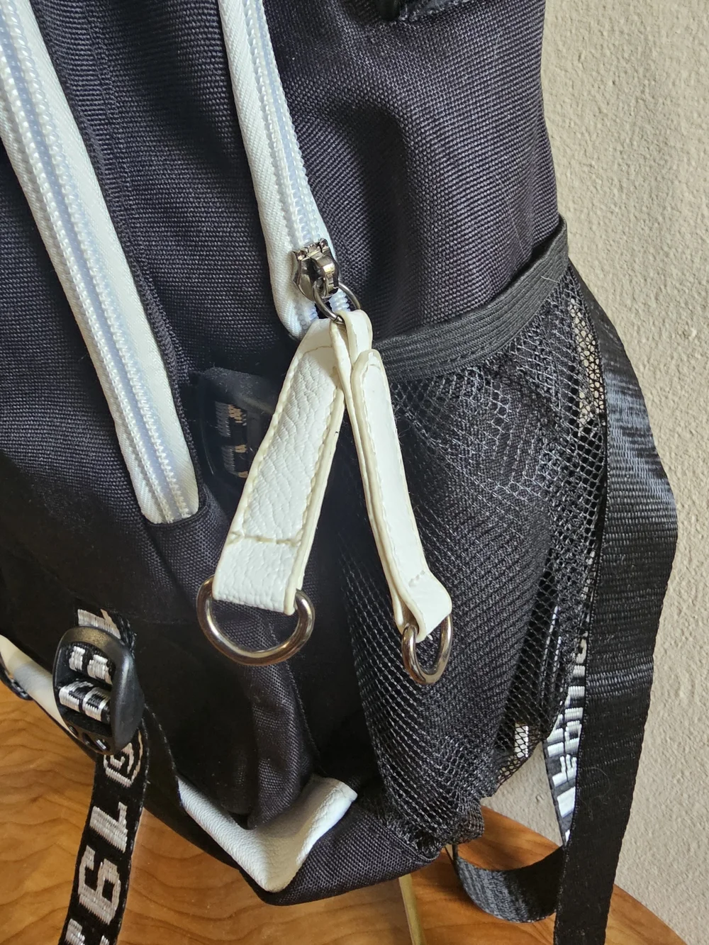 Harry Potter Inspired Black Graphic Zip Front Backpack with White Trim